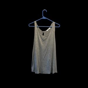 Project Social T Flowy Gray Raw Hem Tank Top Size S